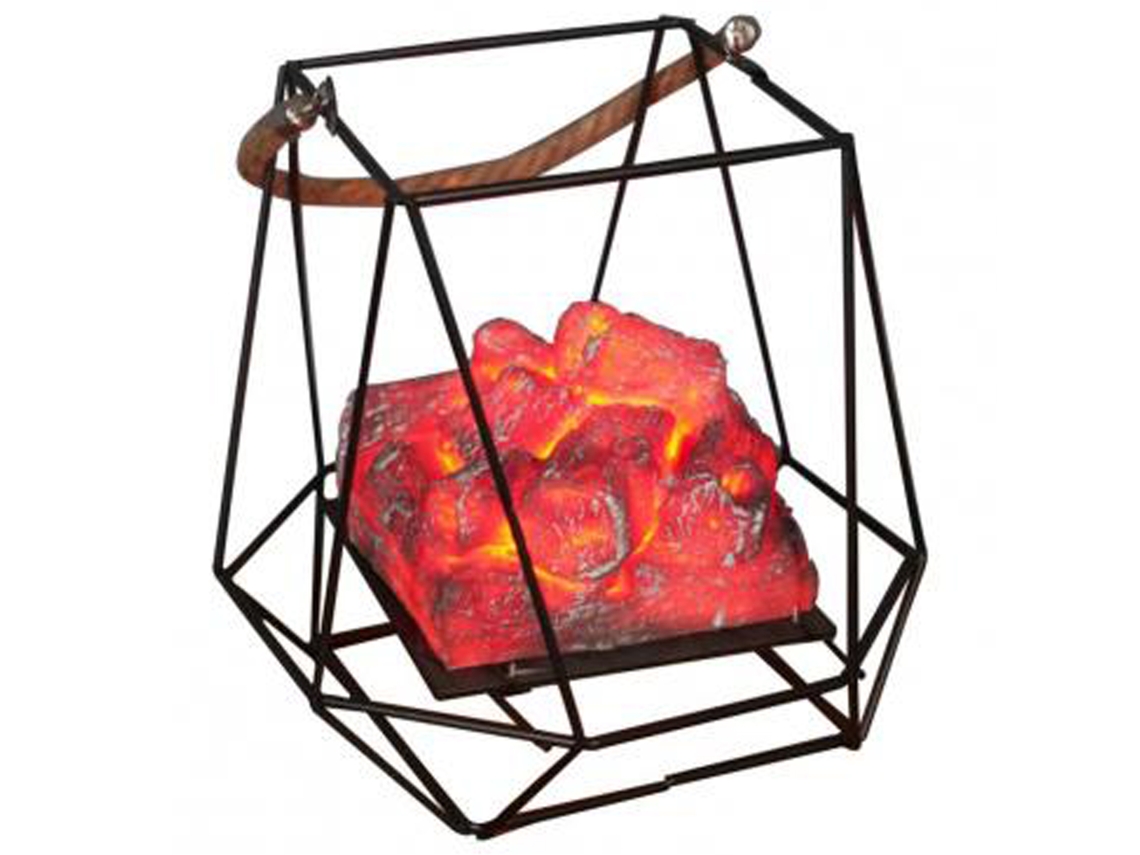 Lâmpada Ornamental De Ferro Halloween Com Luz Led Chama Imitada
