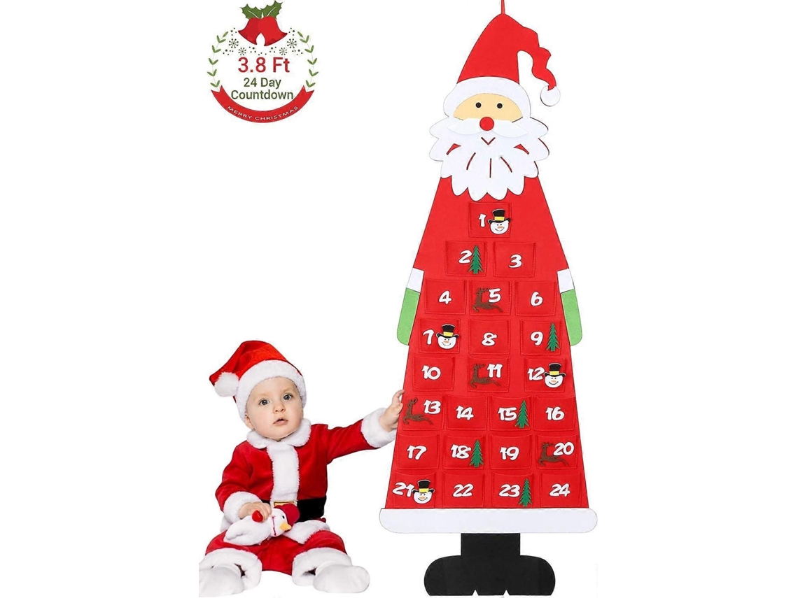 Calendário Do Advento De Parede Com 24 Bolsas
