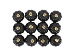 12 Abóboras Decorativas de Espuma Artificial para Unhas Artísticas e Fundos de Vídeo (Preto)