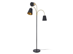 Candeeiro de Pé Wycombe 3X E14 40W Metal Tecido 154X88 Cm Preto/Dourado LUX.PRO
