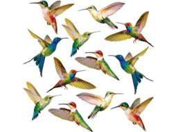 Conjunto De 18 Adesivos Janela Com Desenho Beija, Flor Em Tamanho Grande, Anticolisão