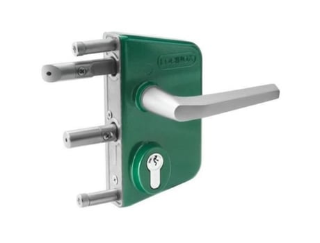 Fechadura Lakq Pintada A Pó Verde Perfil 40 Mm Eixo 60 Mm Locinox