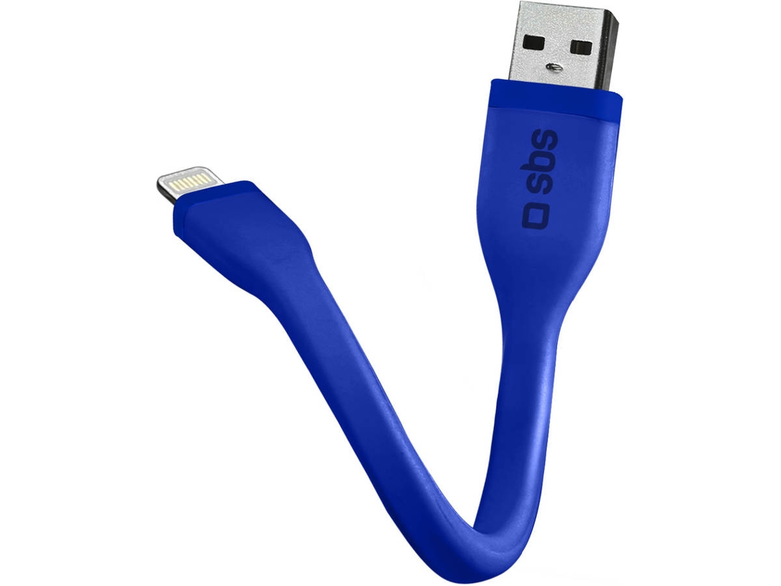 Cabo SBS Mini (USB - Lightning - 0.12m - Azul)