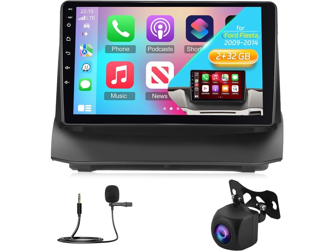 Autorrádios Carplay 9 Polegadas Para Ford Fiesta Mk6 Bj. 2009 2014 Android 13 Com Gps E Wifi 2gb32gb Ibeafily (Outlet Caixa Aberta)