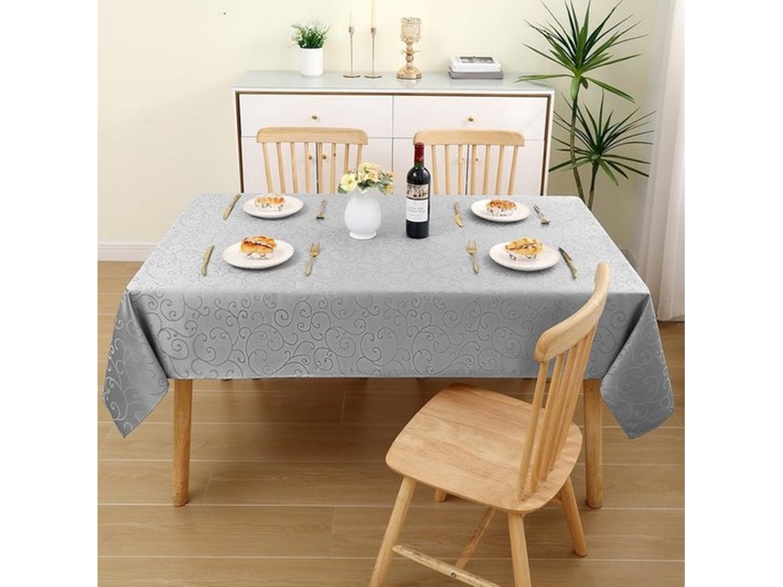 Tábua De Mesa Retangular, Lavável 140 X 240 Cm De Poliéster Com Ornamentos - Resistente A Sujidade E Fácil De Manter