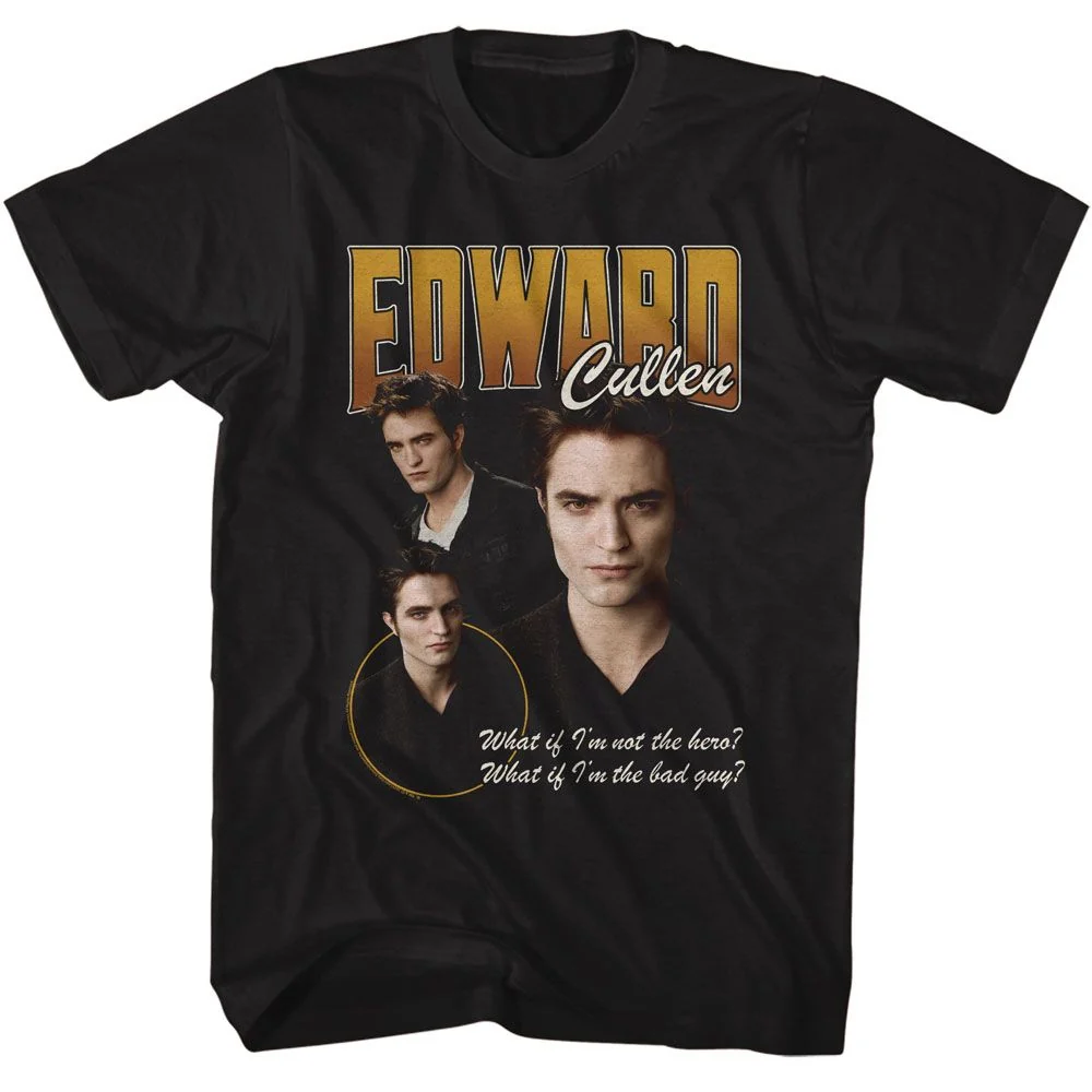 Rockinstone Twilight Movie Edward 3 Character Pose Black Adult T-shirt Size:m