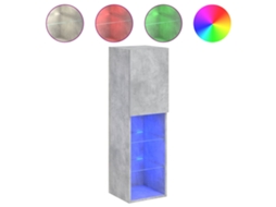 Móvel de Tv com Luzes Led Cinzento Cimento MAISON EXCLUSIVE (30,5x30x102 cm)