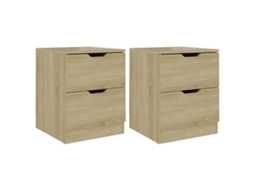 Bedside Cabinet, Bedside Cabinets Vidaxl Marrom Madeira Processada (n/a)