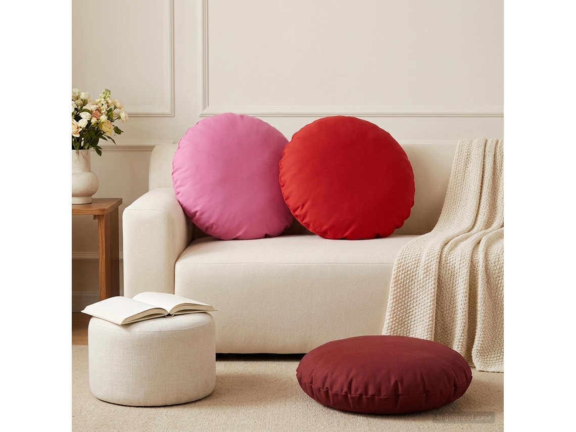 Vidaxl Capa Almofada 2 Pcs Heerlen Rosa Ø 60 Cm Poliéster
