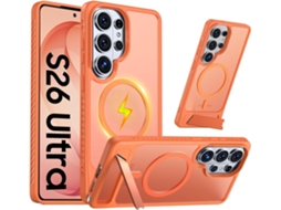 Capa Para Samsung Galaxy S26 Plus, Com Ímã E Suporte, À Prova De Choque, Laranja. Panoona
