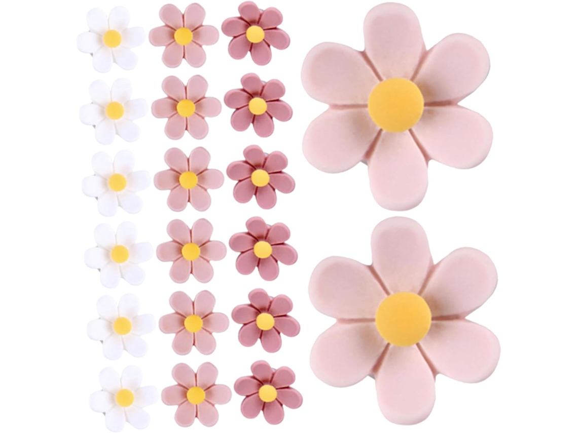 Conjunto genérico de 30 enfeites decorativos em resina com design delicado e durável de flores para paredes e fotos.