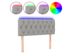 Cabeceira de Cama com Luzes Led Tecido Cinza Claro MAISON EXCLUSIVE (100x7x78 cm)