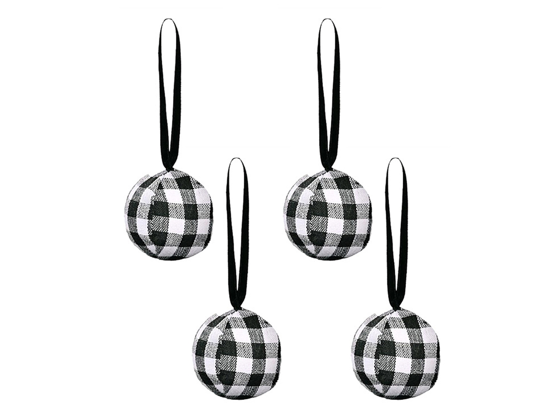 Conjunto de 4 Bolas de Natal em Tecido LAXISCREED
