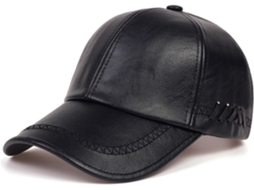Boné de Beisebol em Couro Maciço para Homens e Mulheres, Chapéu Preto Quente para o Outono. SFUSHOS