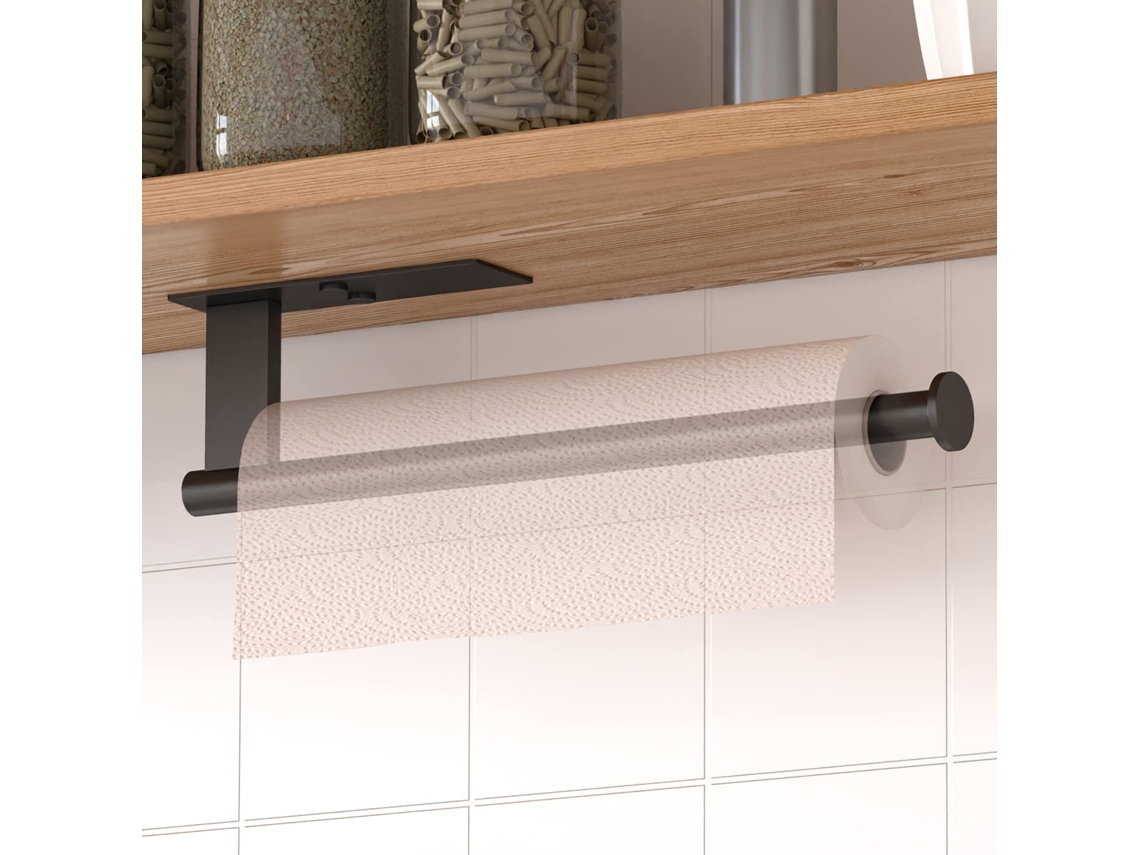 Porta Rolo De Cozinha Em Aço Inox Preto Suporte Mural Para Papel Toalha,fixação Fácil Btforus