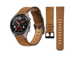 Pulseira De Couro Vintage 20 Mm, Compatível Com Samsung Galaxy Watch 3 4g (41) - Amarelo Marrom, Acabamento Moderno