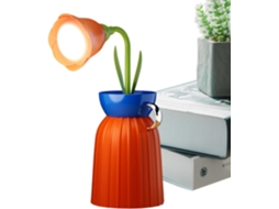 Abajur De Mesa Led Em Formato Vaso, 3 Modos De Cor, Controle Por Toque, Luz De Leitura Removível, Luminária Em Formato