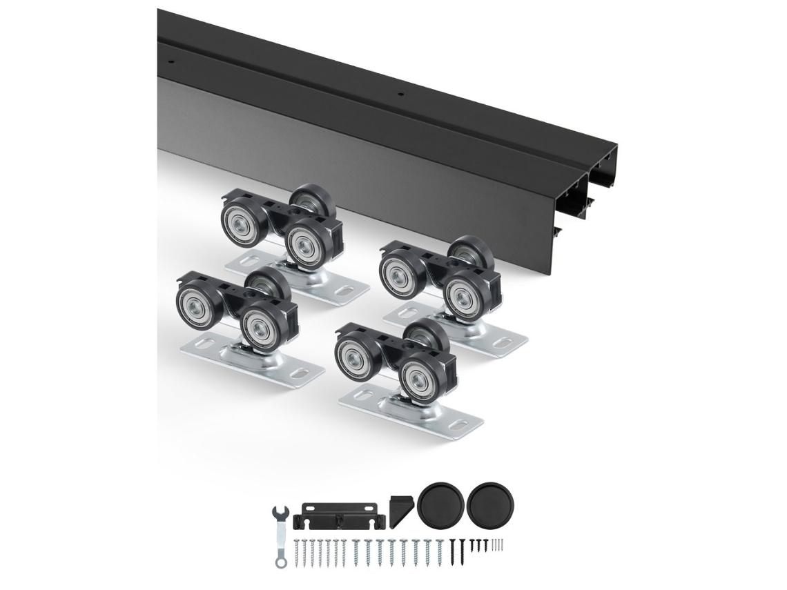 Conjunto De Trilhos E Guias Para Portas De Correr Em Alumínio 1219 Mm Tekmaquinas