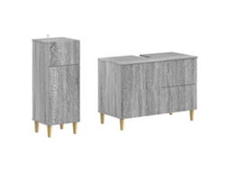 Vidaxl Conjunto De Armário De Banheiro Com 2 Peças Delft