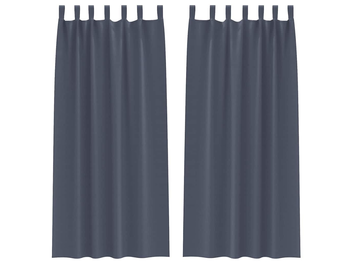 Conjunto 2 Cortinas Opacas Vidaxl Antracite Poliéster (260 X 140 Cm)