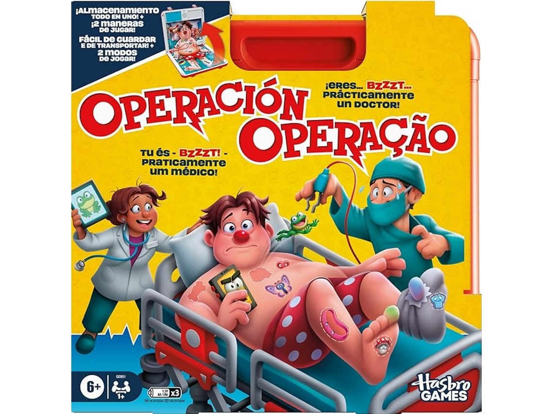 Jogo de Tabuleiro HASBRO Classic Operation Refresh (Outlet Caixa Aberta - Idade Mínima Recomendada: 6 Anos)