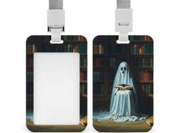 Porta Crachá Com Clipe, Fantasminha Fofo E Livro De Leitura Com Cordão, Ideal Escritórios, Reuniões De Negócios