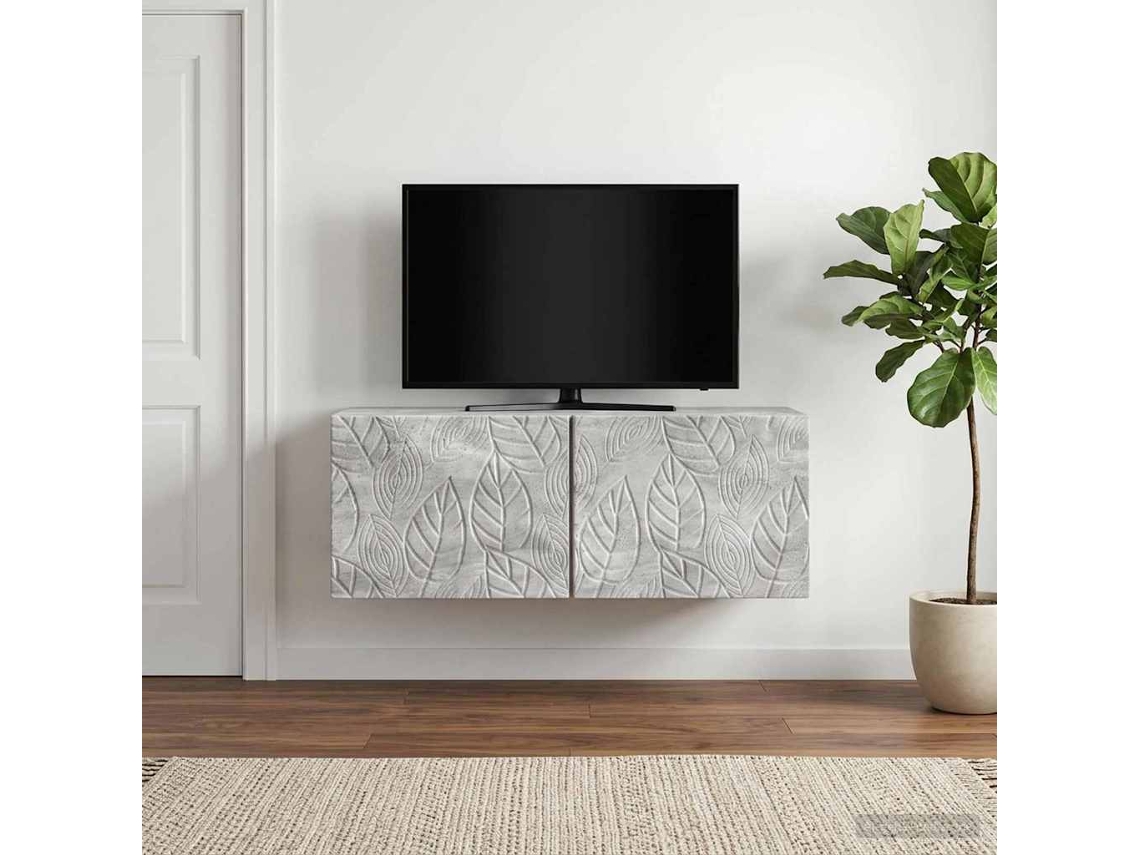Vidaxl Gabinete De Tv De Parede 98 X 41 X 30 Cm Cinzento Cimento