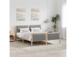 Vidaxl Estrutura da Cama Marrom e Cinza Claro 160 X 200 Cm
