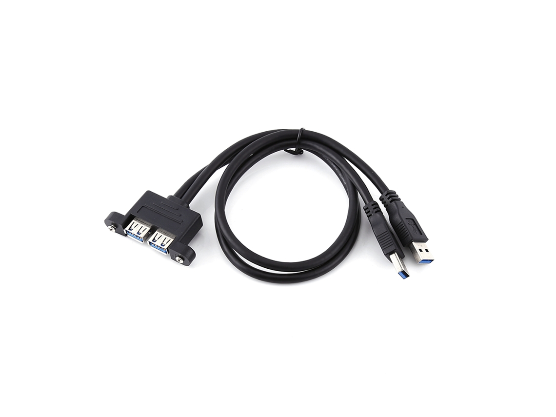 Combo Cavo Estensão Usb 3.0 Macho Para Fêmea Com Furos De Montagem Em Painel De Soquete Com Parafuso