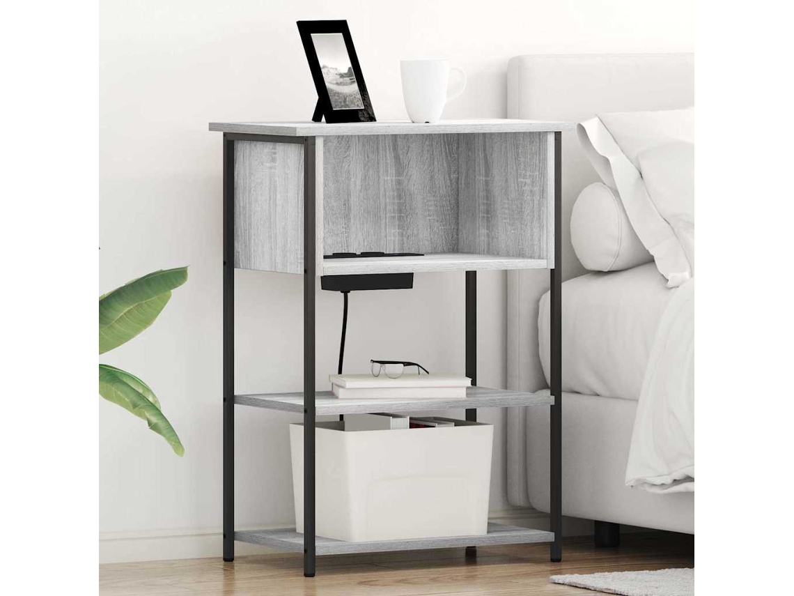 Vidaxl Armário De Cabeceira Cinza Sonoma 55 X 31 X 76 Cm