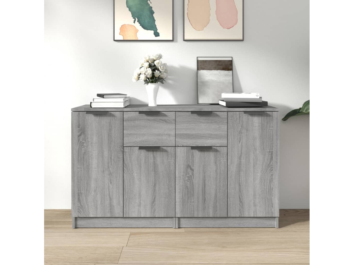 Sideboard, Sideboards Vidaxl Cinzeto Madeira Processada (n/a)