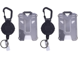 Porta Crachá Retrátil Yosoo Health Gear, Chaveiro Retrátil Com Cordão De Aço, Pacote Com 2 Unidades, Carretel De Crachá