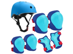 Kit Proteção De Crianças Capacete 7 Em 1 ,tamanho:s Azul