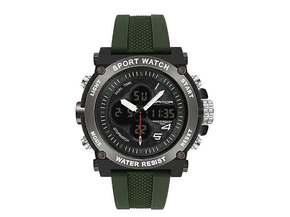 Relógio Eletrônico Esportivo Masculino Sanda 3107 Com Visor Digital Duplo E Iluminação.