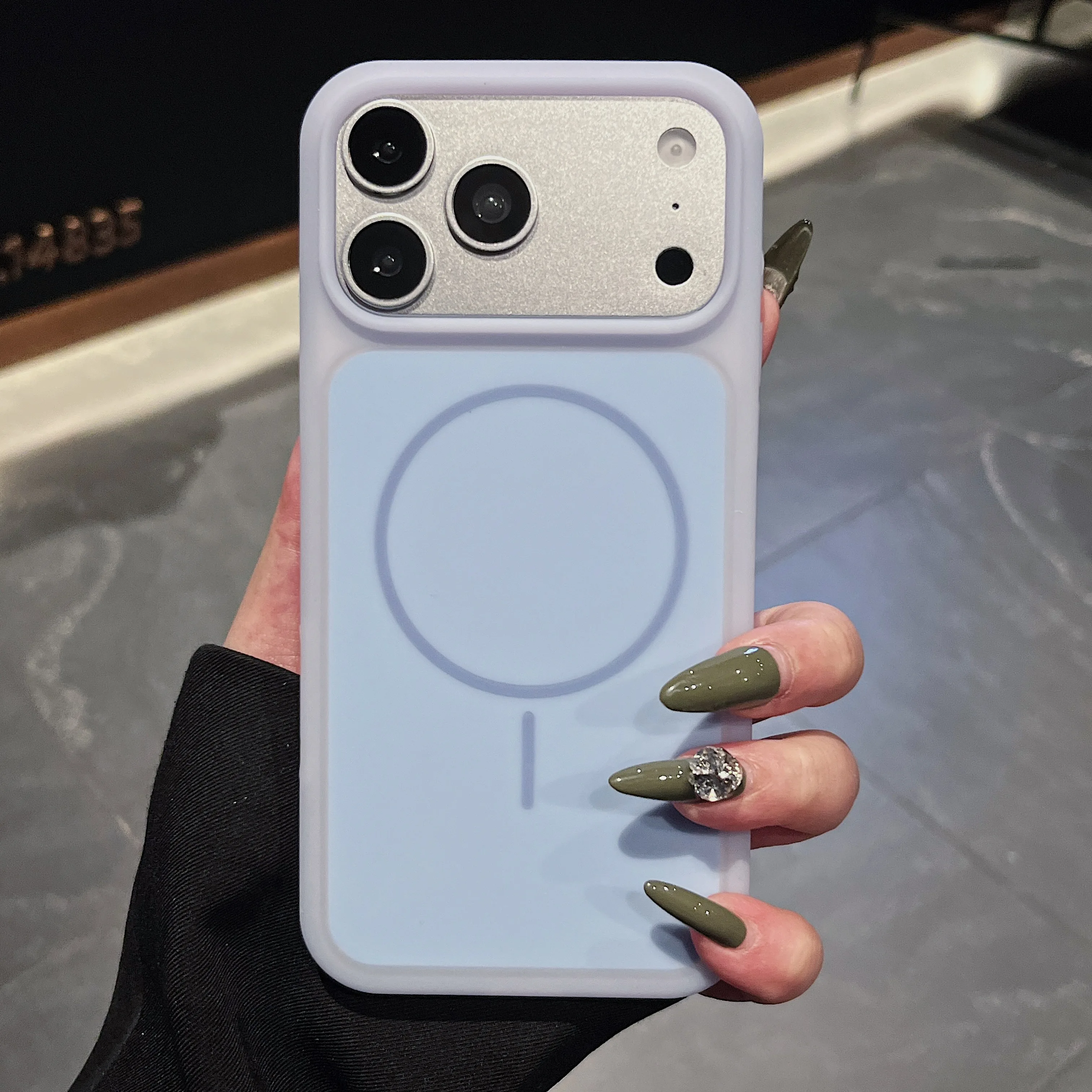 Capa De Silicone Macio Para Celular (iphone 15 Pro), Capa Protetora Magnética À Prova De Choque.