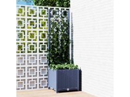 Vidaxl Vaso De Jardim Com Treliça Azul-acinzentado 40x40x136 Cm Pp