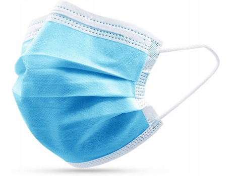 Máscara de Proteção LOME Azul 3 Camadas Respiratória (50 un)