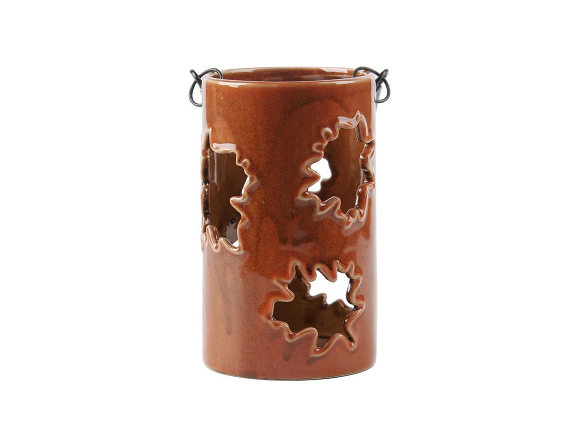 Candeeiro De Mesa Com Luz Decoração Recorte Folha Maple