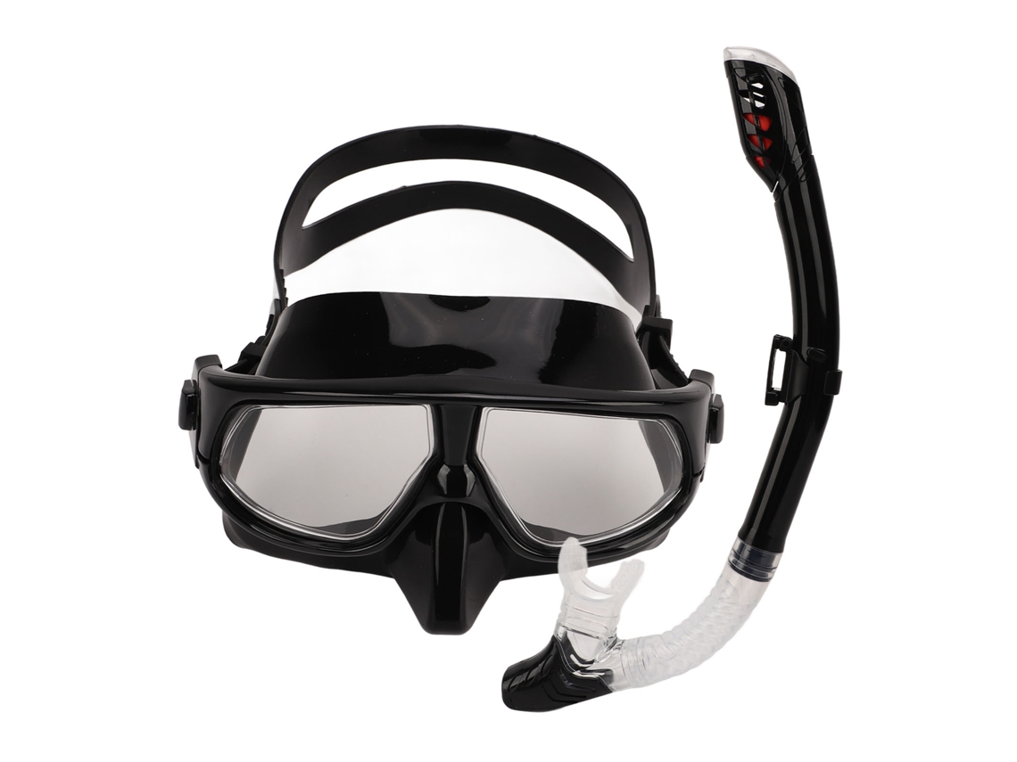 Conjunto De Snorkel Profissional Com Óculos Anti-fumaça Anti-vazamento Visão Larga Ajustável Preto