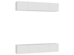 TV Móveis 4 Peças 80x30x30 Cm Contraplacado Branco MAISON EXCLUSIVE