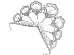Coroa De Casamento Elegante Em Liga De Prata Ciieeo, Leve E Com Formato De Pena.