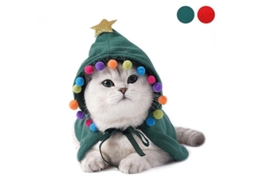Lurelia Traje De Natal Pet Com Capa, Estrela, Pompons E Chapéu Variante 2