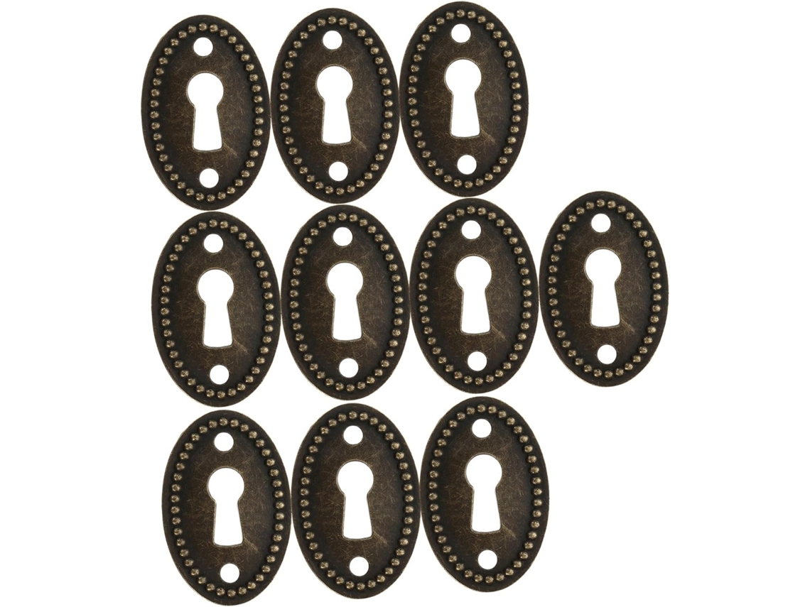 Conjunto De 10 Peças Tampas Ovais Para Fechadura, 35x23mm, Em Liga Metálica, Para Decoração De Móveis