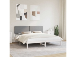 Vidaxl Estrutura De Cama Com Cabeceira Estofada Cinzento-claro