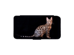 Capa Flip Para Iphone 17 Com Estampa De Gato De Bengala