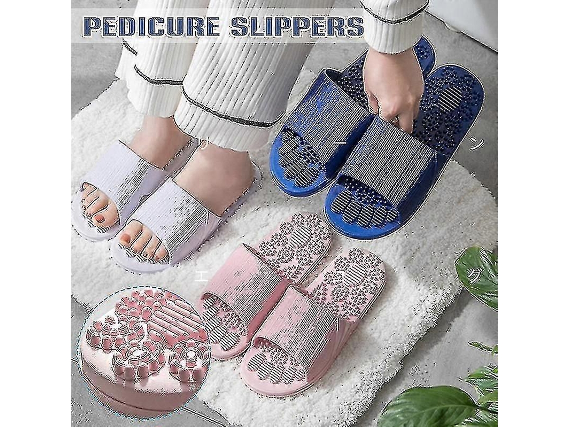 Chinelo De Massagem Luxo Com Massageador Acupressão Para Os Pés, Contas Alívio Do Estress E Nos Pés.