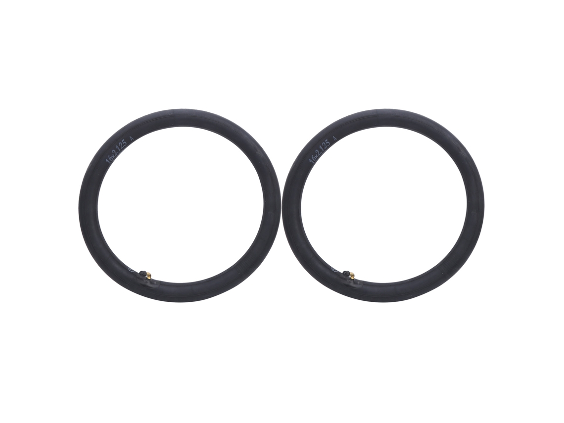 2 Peças Câmara De Ar De Borracha Butílica Com Válvula Curva Para Bicicleta Plegável 16x2.125in