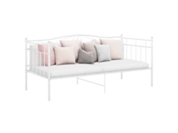 Vidaxl Sofá-cama 90x200 Cm Metal Branco