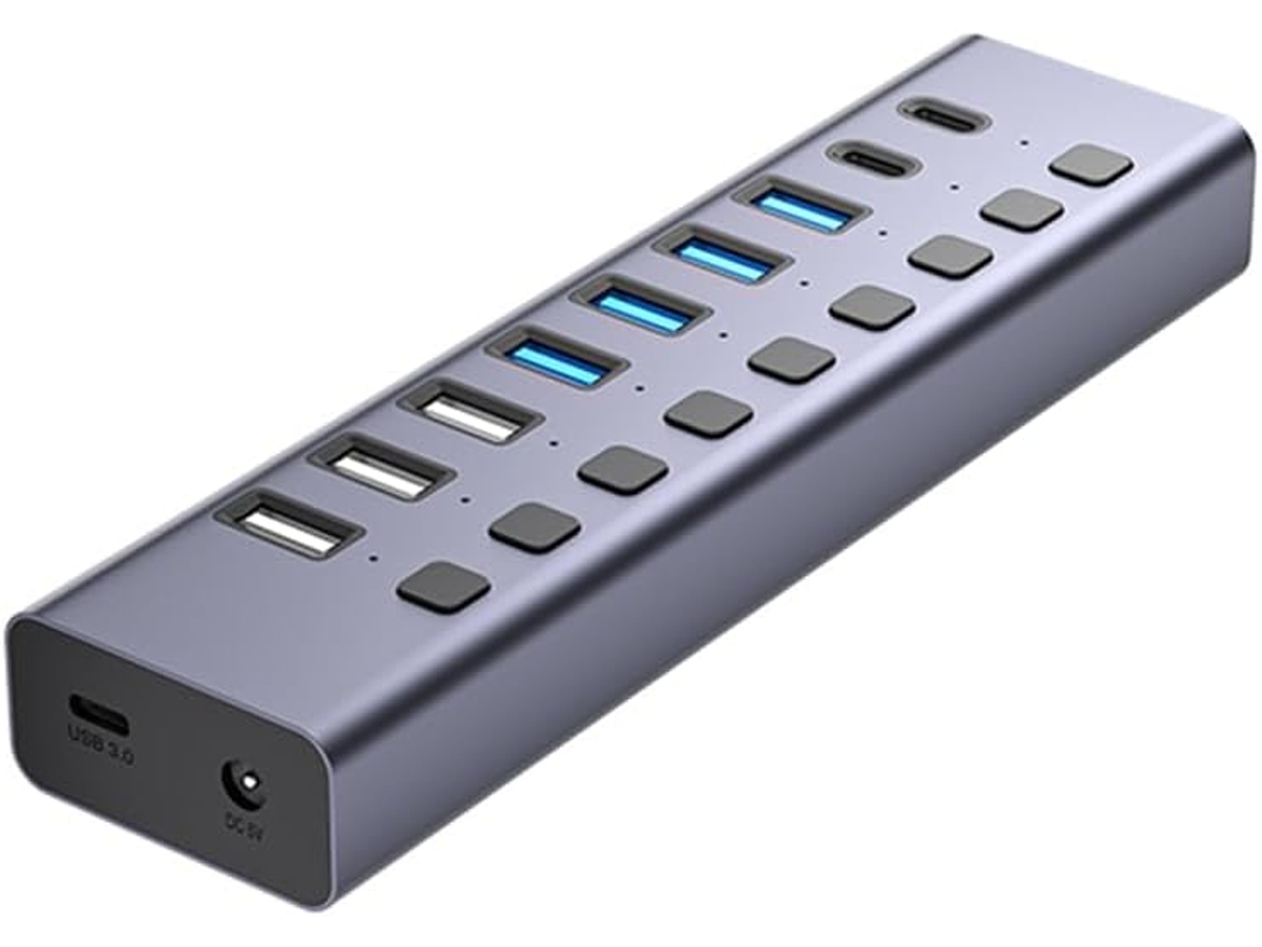 Hub Usb com Fonte de Alimentação, Adaptador C, Carregamento e Transferência de Dados. SFUSHOS