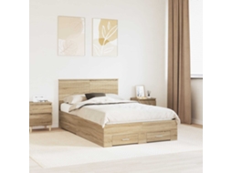 Vidaxl Estrutura Da Cama Com Gaveta Carvalho Sonoma 120 X 200 Cm